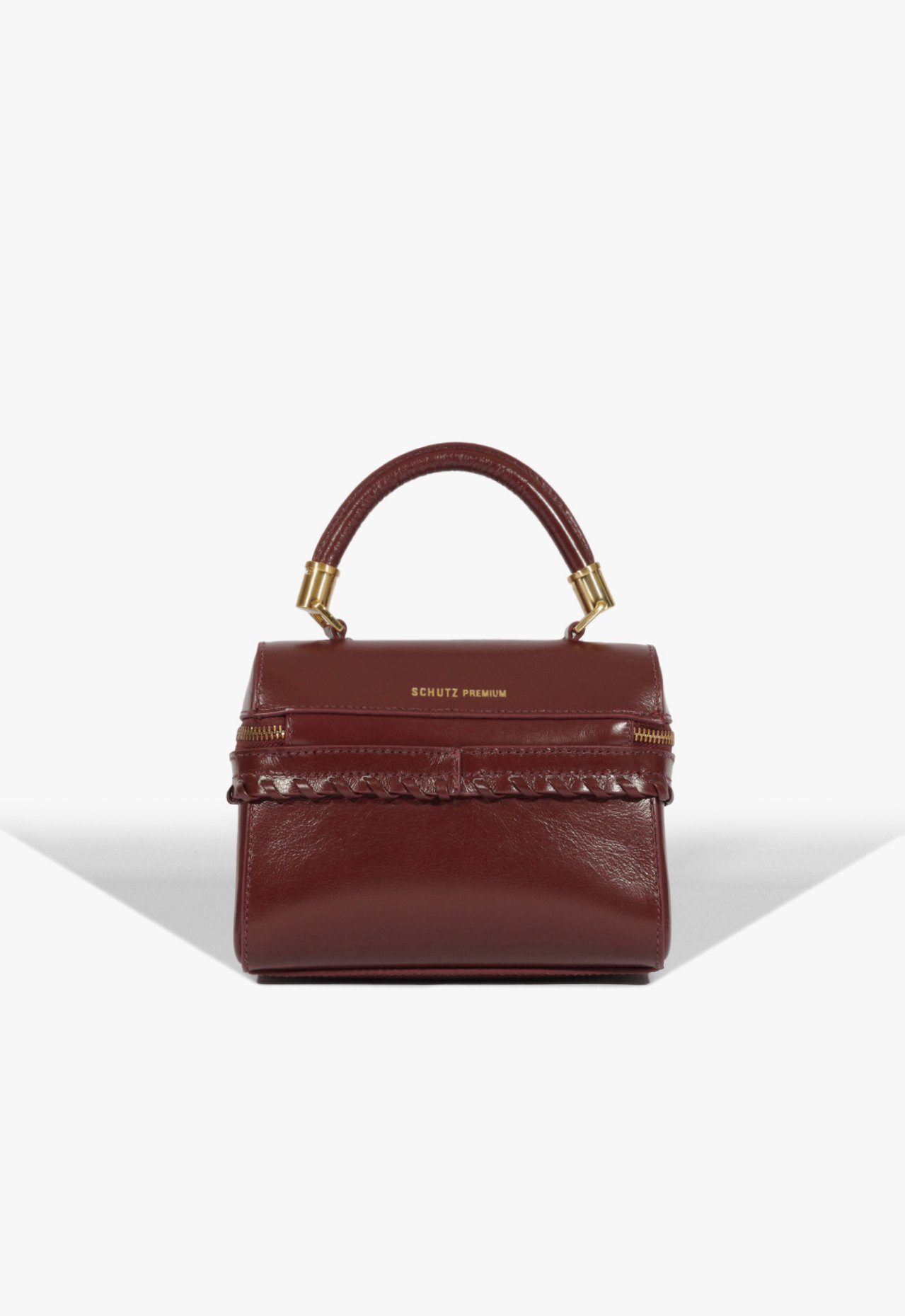 Bolsa Tiracolo Lorena Top Handle Couro Vinho | ZZ MALL