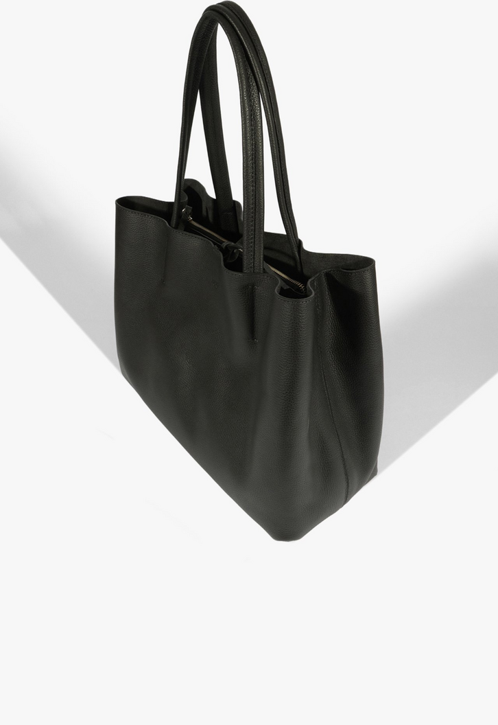 Bolsa Shopping Liah Couro Preta | ZZ MALL