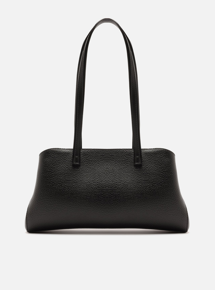 Bolsa Shoulder Preta Texturizada Grande Alças Duplas | ZZ MALL