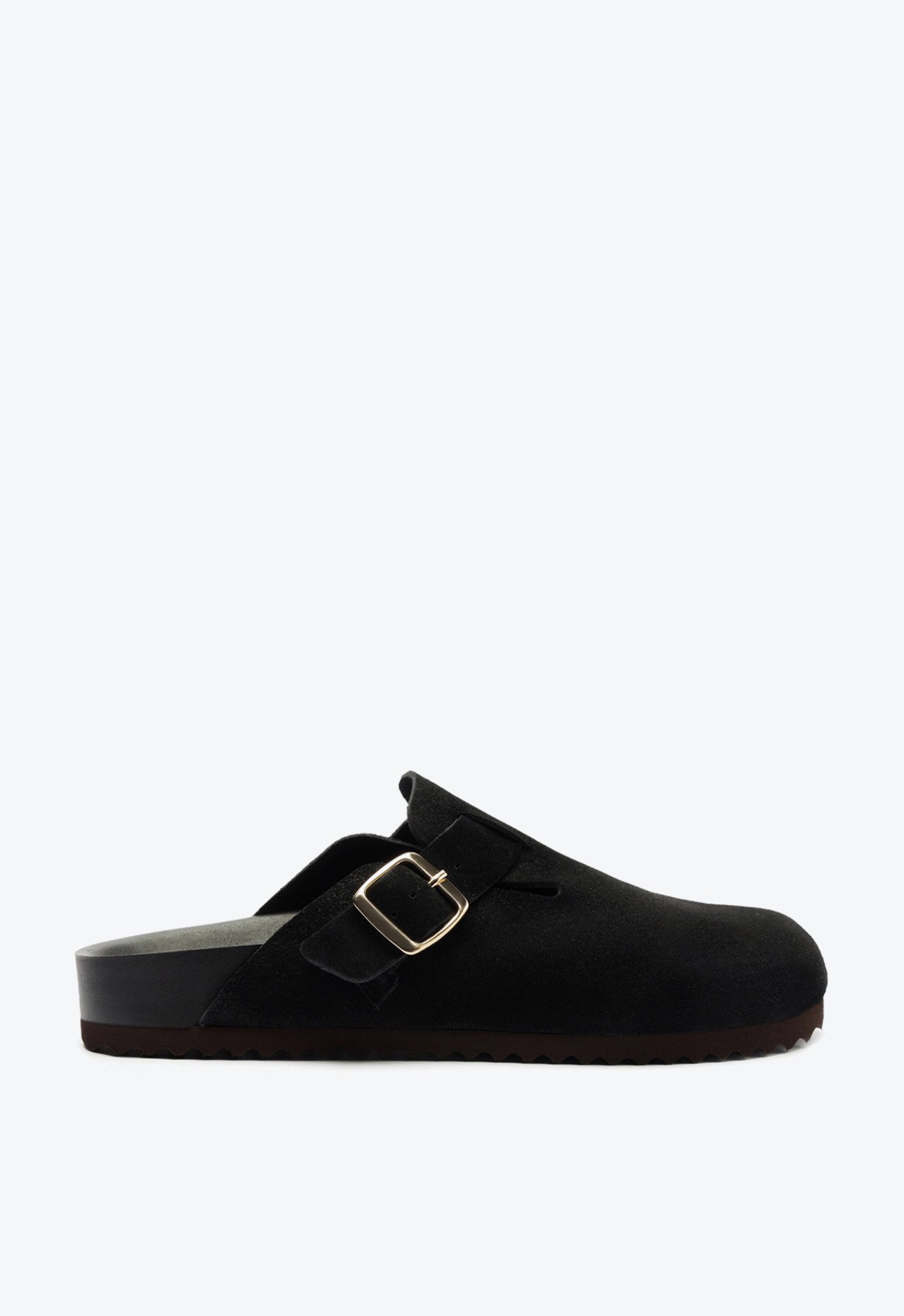 Mule Acamurçada Couro Preta | ZZ MALL