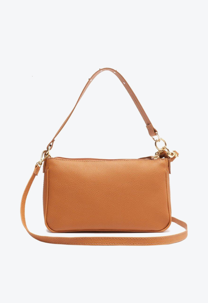 Bolsa Tiracolo Marrom Anacapri Baguete Franjas Média