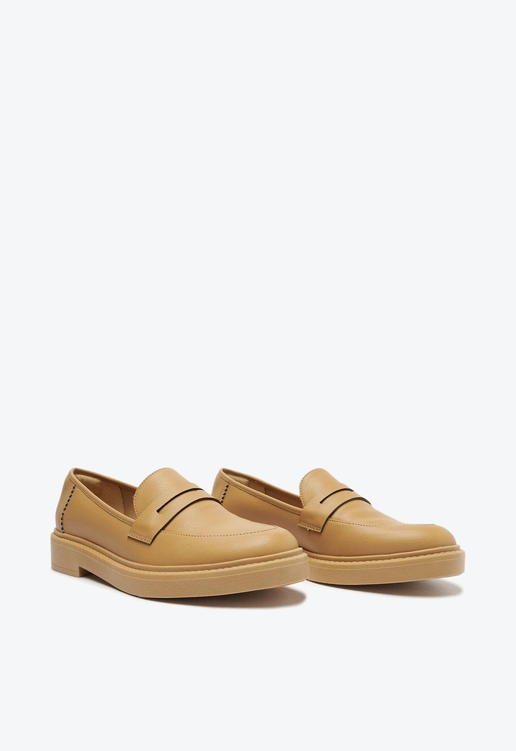 Mocassim Flatform Nude Anacapri Minimalista