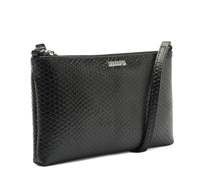 Bolsa Tiracolo Pequena Snake Preta | ZZ MALL