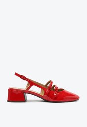 Sapatilha Boneca Slingback Verniz Milena Vermelha
