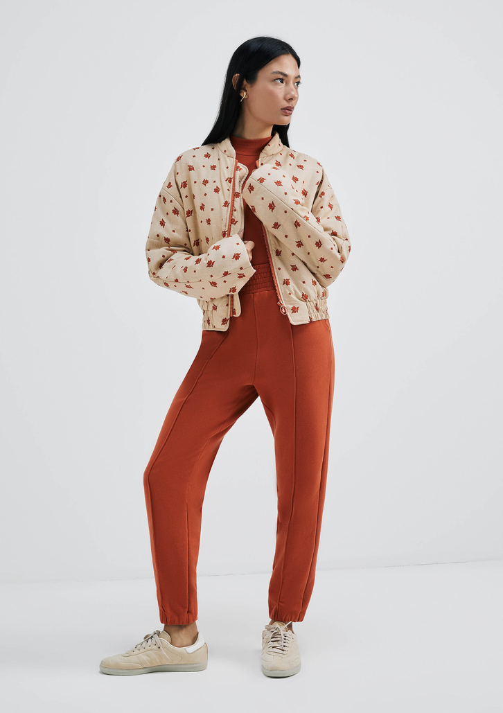 Jaqueta Bege Hering Puffer Estampada Em Nylon