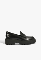 Mocassim Couro Solado Robusto Preto