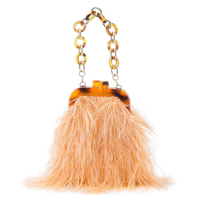 Bolsa Isla Clutch Plumas Coral Com Resina E Metal Zz Mall