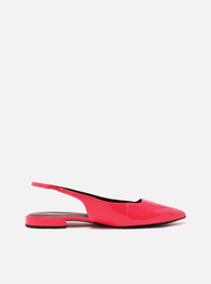 Sapatilha Rosa Arezzo Verniz Bico Fino Slingback