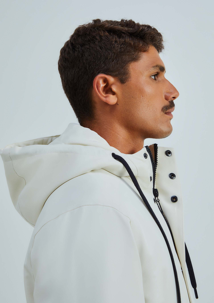 Jaqueta Branca Hering Parka Masculina Com Capuz