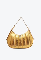 Bolsa Hobo Couro Dourada