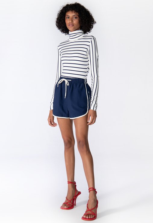 Short Livia Azul Branco