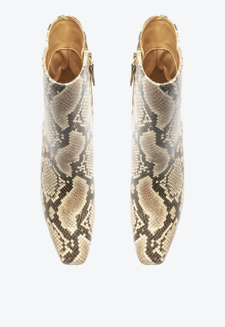 Bota Salto Bloco Christine Animal Print
