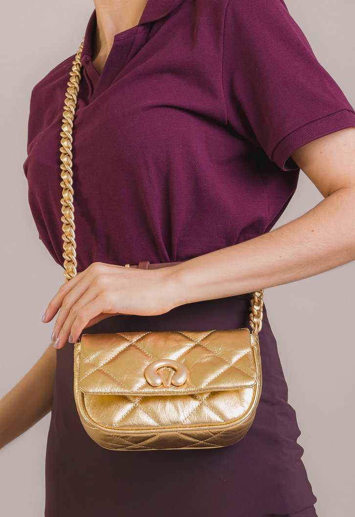 Bolsa Tiracolo Cristine Pequena Dourado