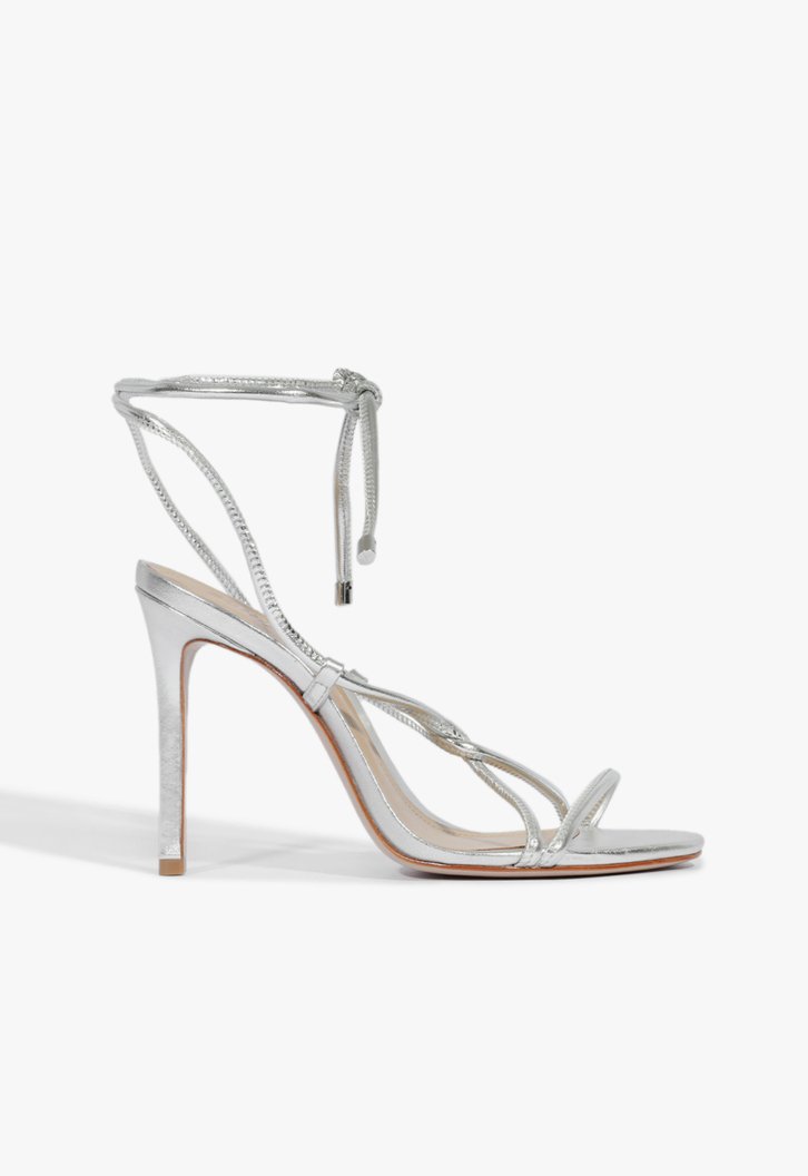 Sandália Schutz Salto Strings Twist Prata
