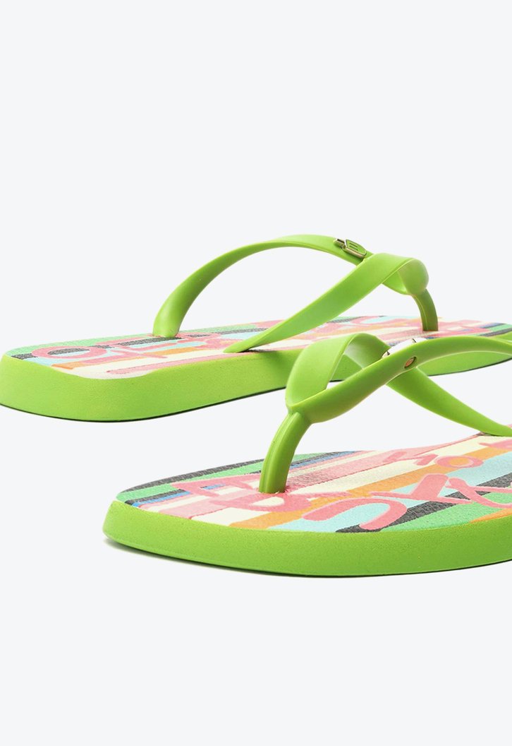 Kit Chinelo De Dedo Verde Listras E Bag Fruttare Arezzo
