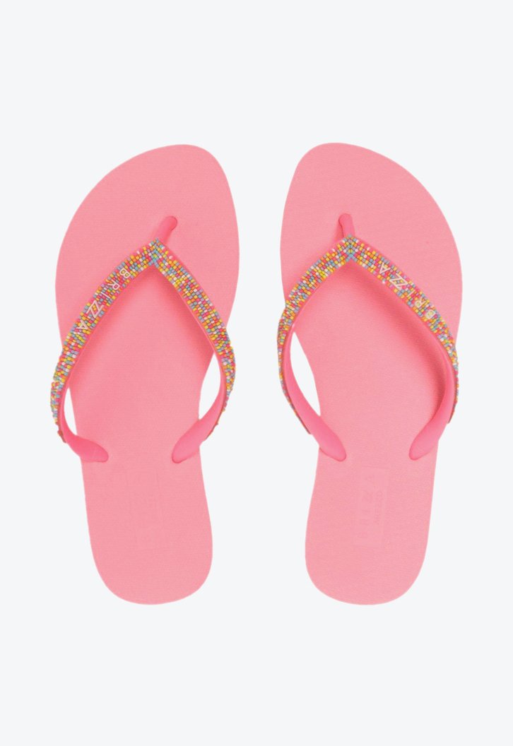 Chinelo De Dedo Rosa Brizza Tiras Coloridas