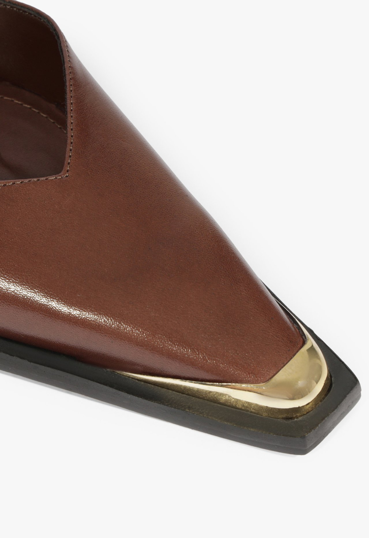Mule Charlotte Couro Marrom