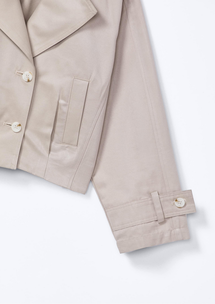 Jaqueta Infantil Bege Hering Menina Cropped Em Nylon