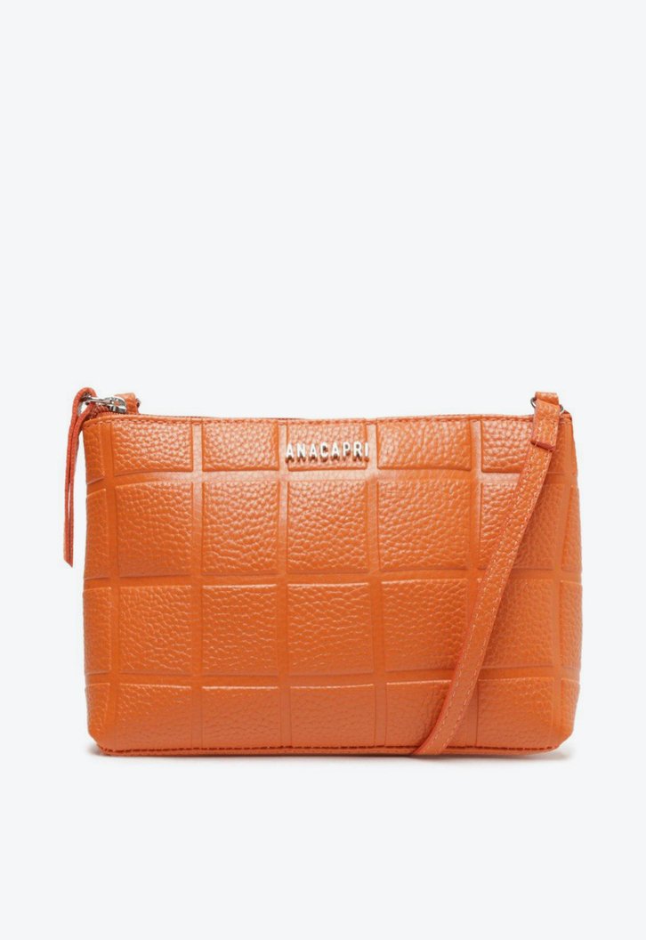 Bolsa Tiracolo Laranja Anacapri Detalhe Geométrico Média