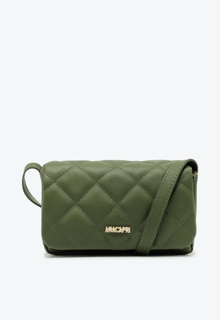 Bolsa Tiracolo Pequena Matelassê Triangular Envelope Verde