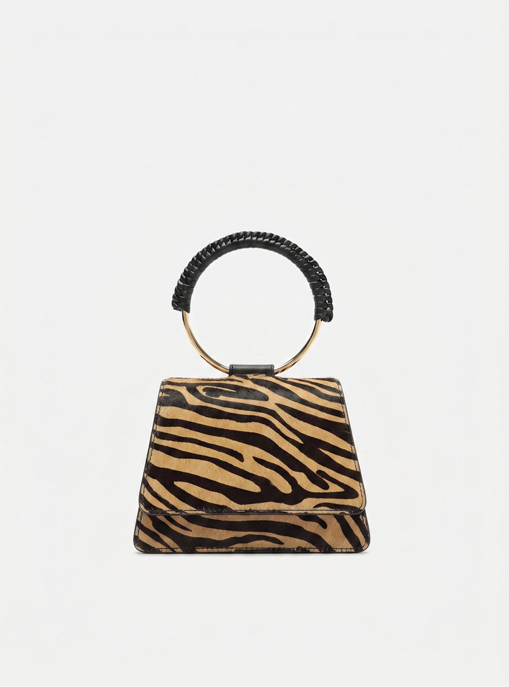 Bolsa Tiracolo Animal Print Couro Pequena