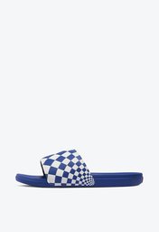 Chinelo Slide-On Radial Checkerboard Classic Navy
