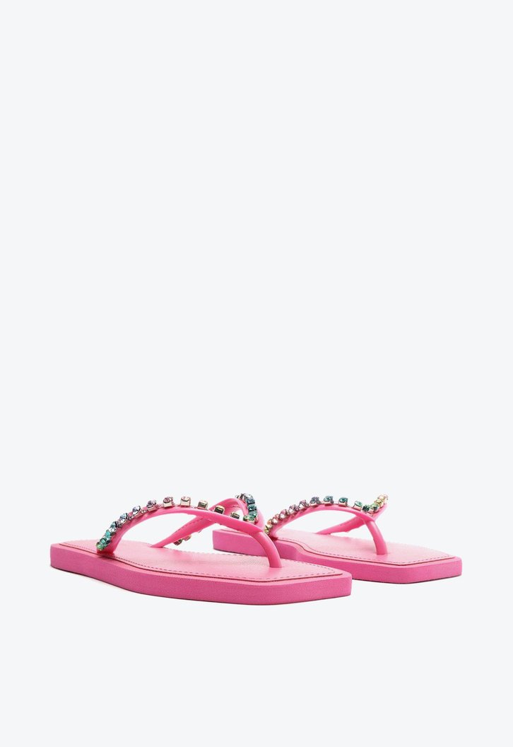 Chinelo De Dedo Rosa Brizza Pedrarias Square