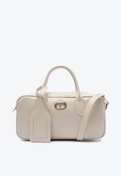 Bolsa Tote Média Bag Charm Tag Bege