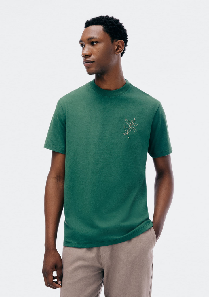 Camiseta Masculina Verde Hering Comfort Super Cotton Com Estampa