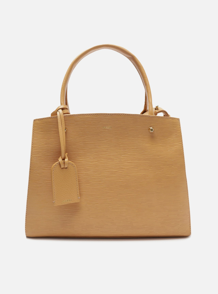 Bolsa Tote Nude Arezzo Couro Wave Bella Média