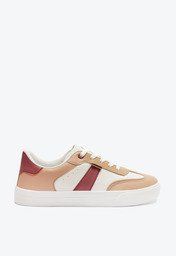 Tênis De Amarrar Branco E Rosa Anacapri Listra Lateral