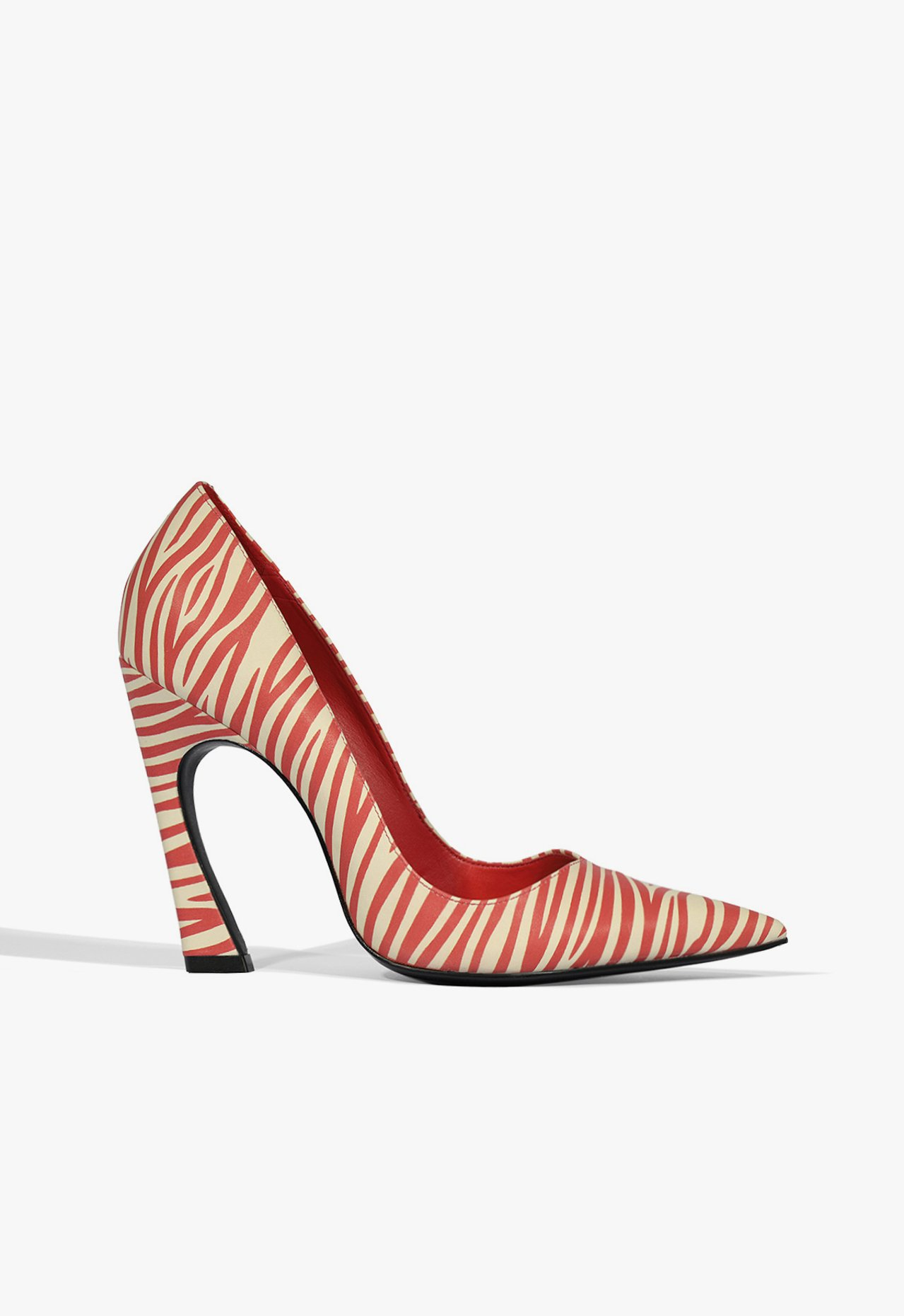 Scarpin Vermelho Schutz Lexi Couro Zebra | ZZ MALL