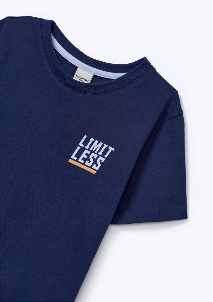Camiseta Infantil Azul Hering Menino Regular Estampada