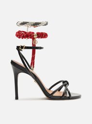 Sandália Preta Arezzo Salto Fino Custom Anklet
