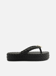 Sandália Preta Flatform Marrocos Mid