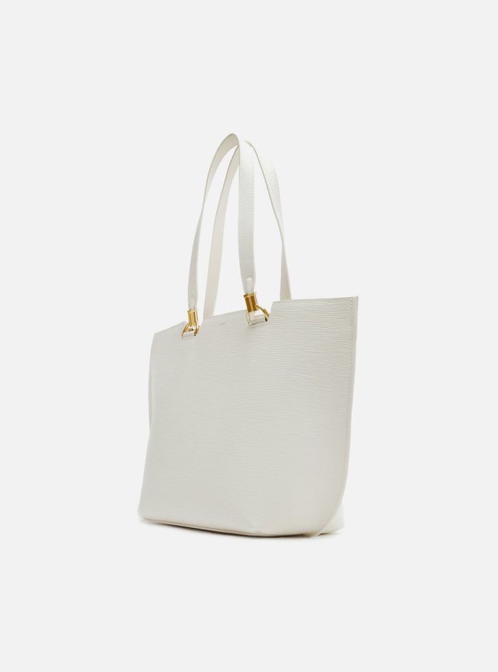 Bolsa Shopping Off-white Arezzo Couro Abraccio Grande