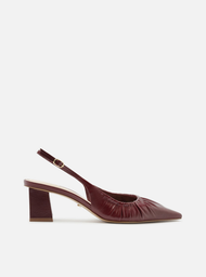 Scarpin Vermelho Arezzo Couro Salto Médio Slingback