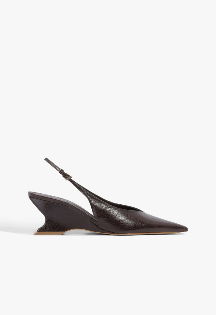 Shinnnyaa　 Slingback Siena Mid Buckle Couro Preto | ZZ MALL