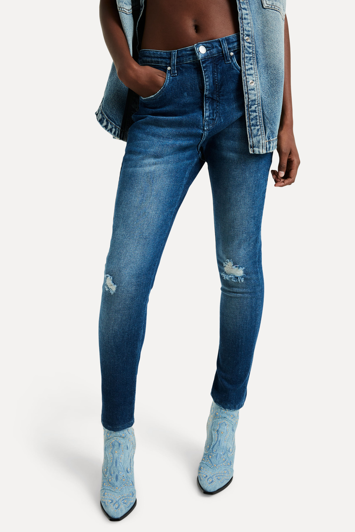 CALÇA JEANS AZUL REVERSA SKINNY NICK HIGH BLUE