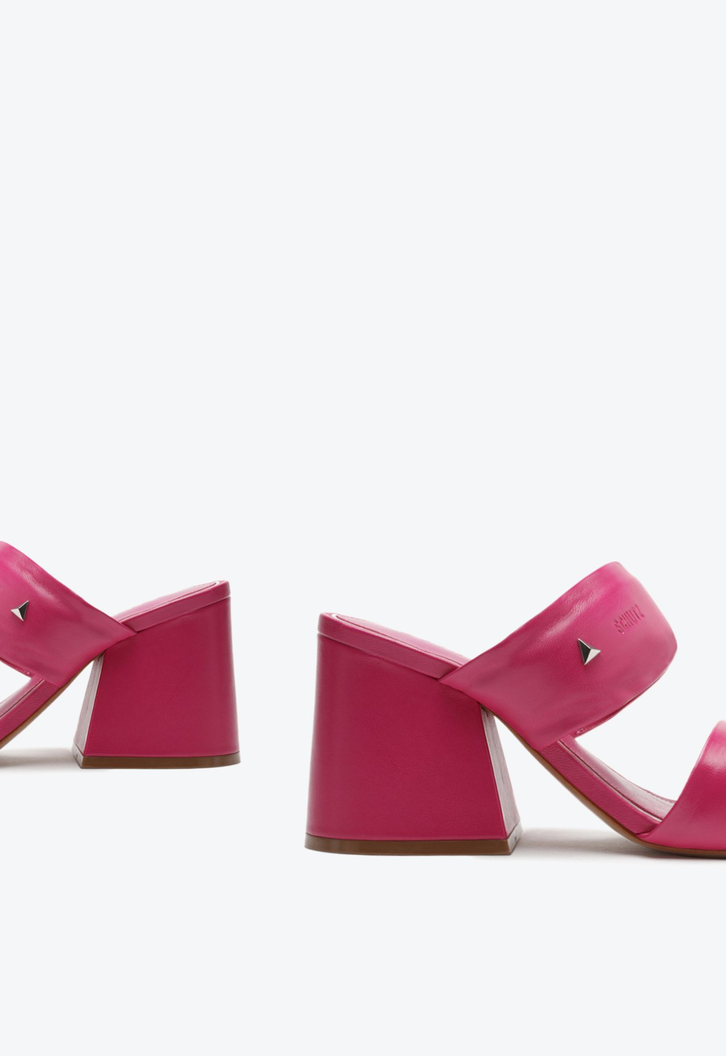 Sandália Mule Couro Rosa