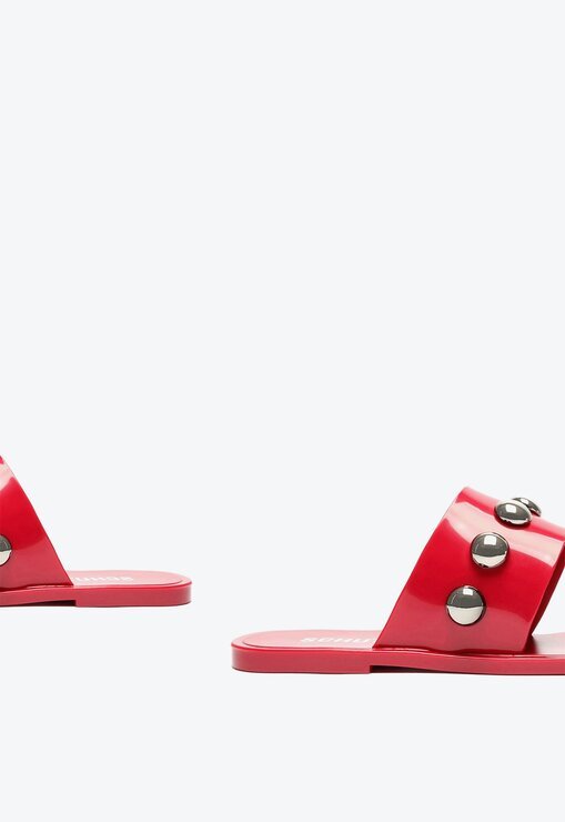 SANDÁLIA RASTEIRA VERMELHA SCHUTZ JELLYS TACHAS