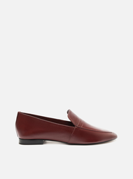 Mocassim Vermelho Arezzo Couro Bico Quadrado Liso