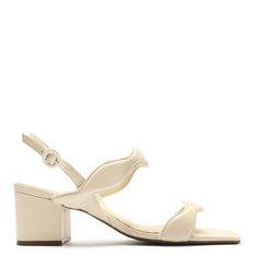 SANDÁLIA OFF-WHITE AREZZO COURO BLOCO TIRAS CURVAS