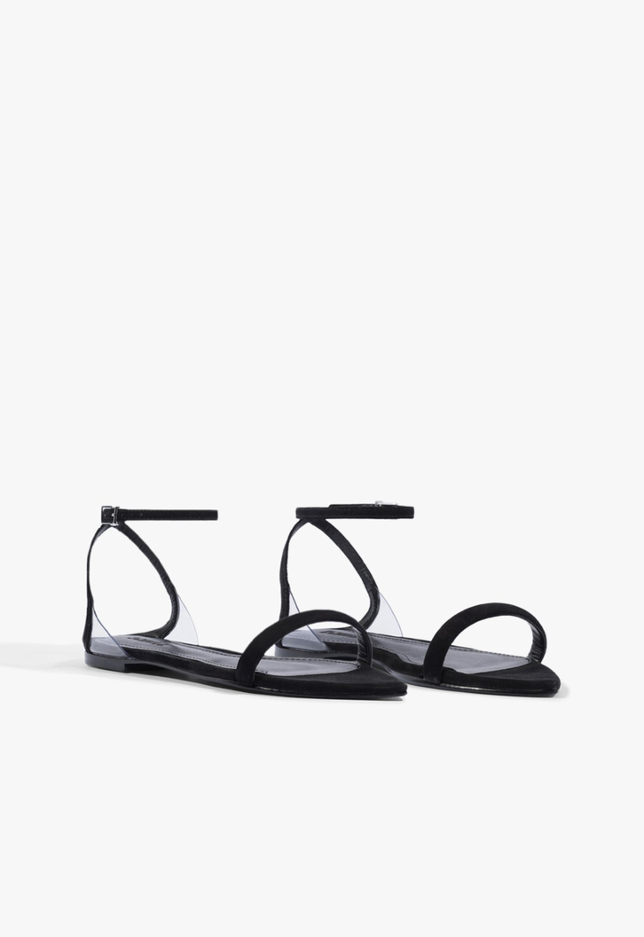 Sandália Skye Flat Camurça Preta