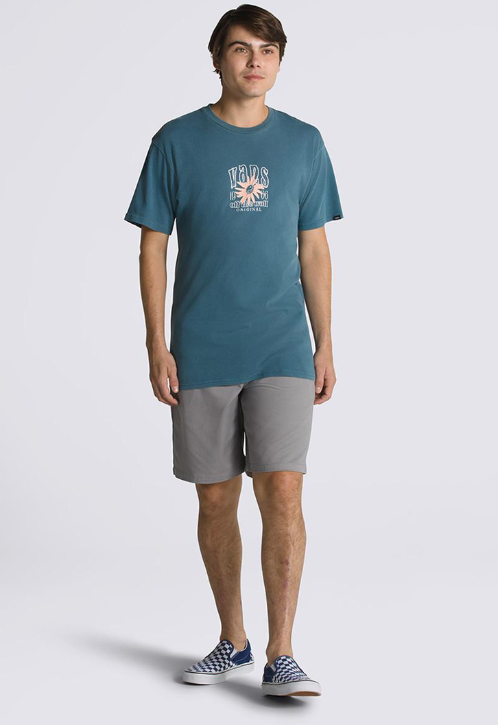Camiseta Vans Washed Floral Logo Vintage Ss Teal
