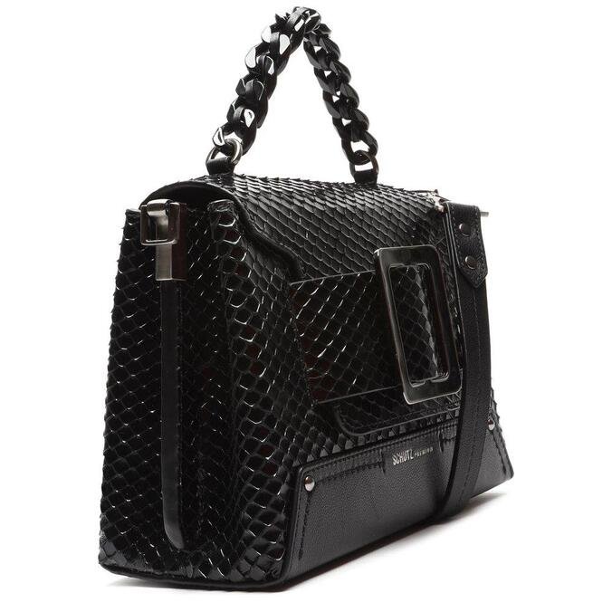 Satchel Schutz Buckle Snake Black Zz Mall