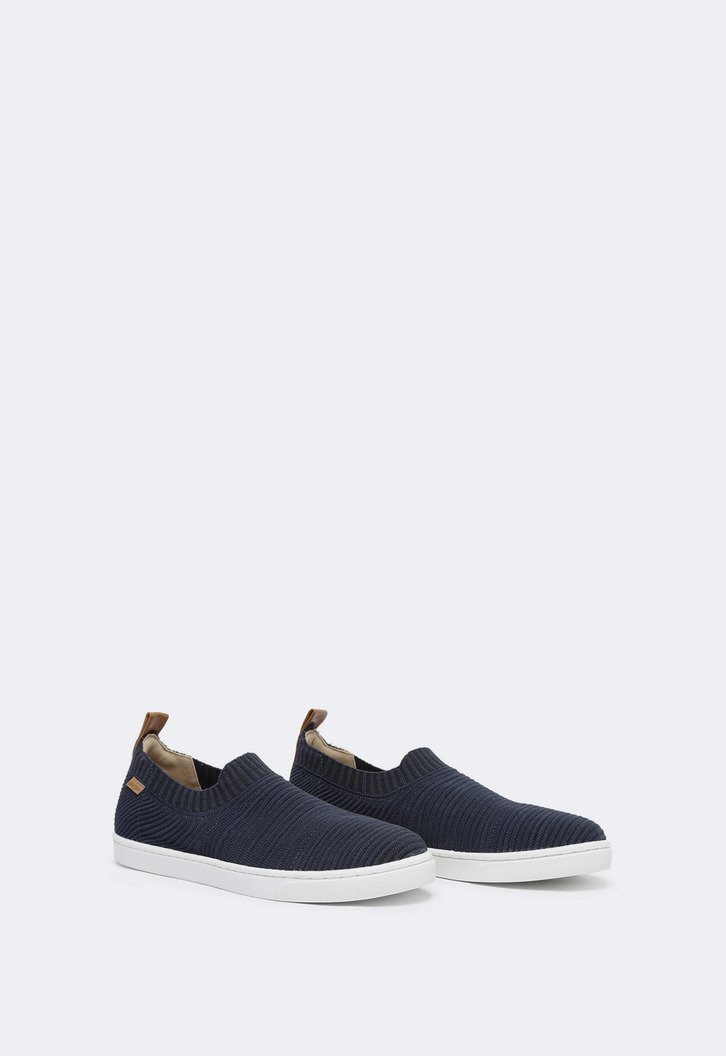 Tênis Slip On Azul Knit