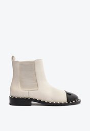 Bota Chelsea Cano Médio Branca