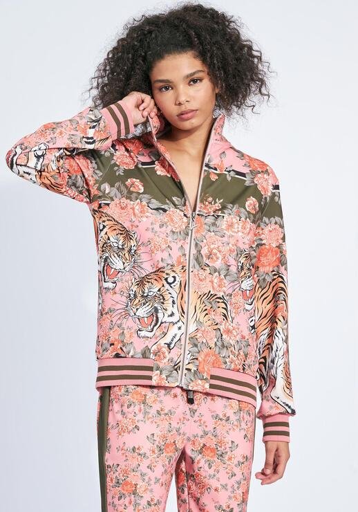 jaqueta bomber adidas floral
