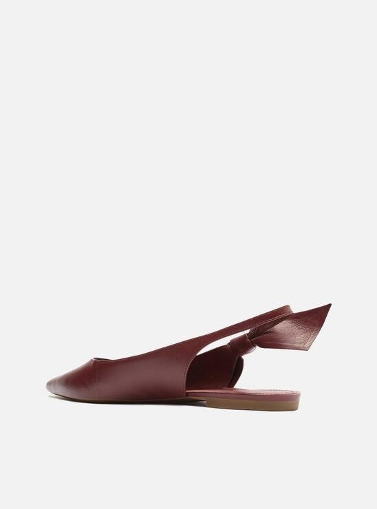 Sapatilha Vinho Arezzo Couro Slingback Nó